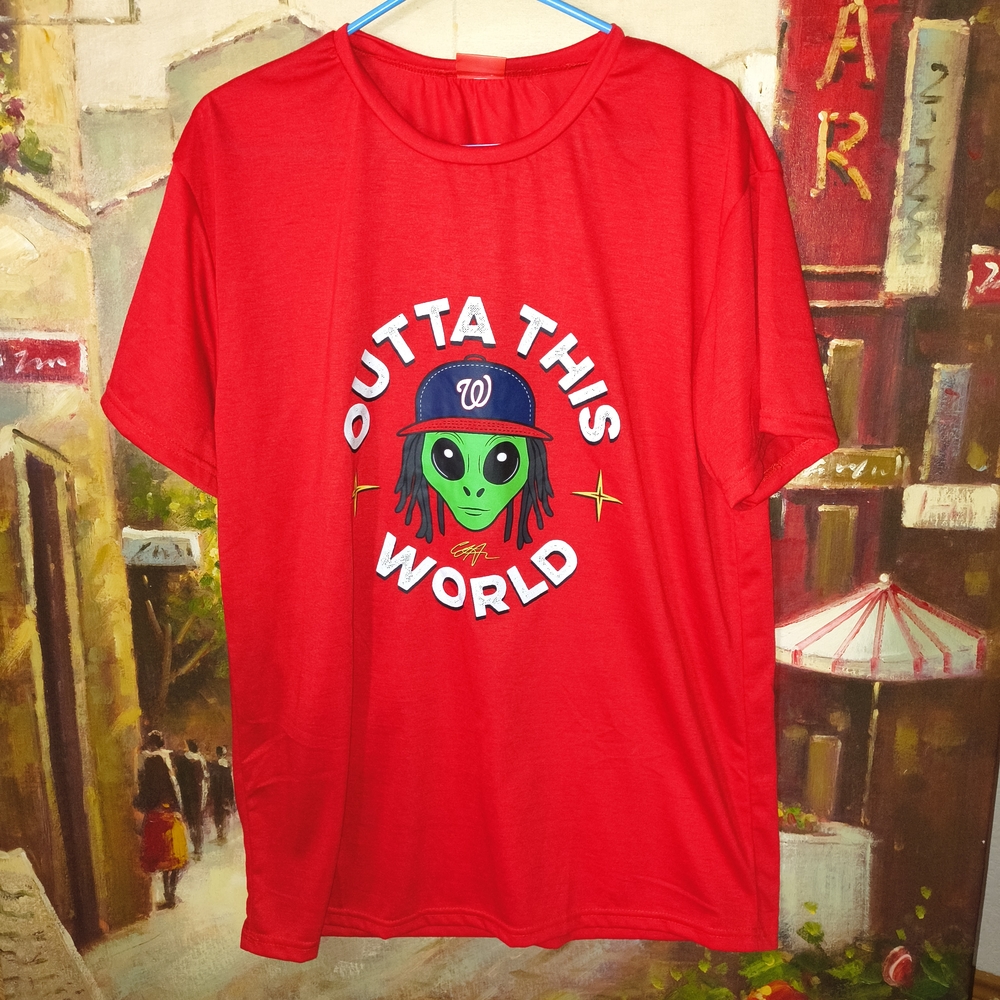 Vibrant Red Kids' Alien Graphic Tee